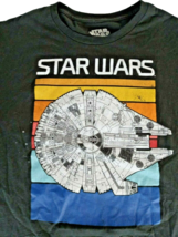 Star Wars T-Shirt Size Medium Millennium Falcon Schematics Black Fifth Sun - £7.66 GBP