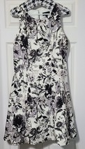 RN Studio Ronni Nicole Sleeveless Black White Gray Floral Dress-Size 16 - £31.37 GBP