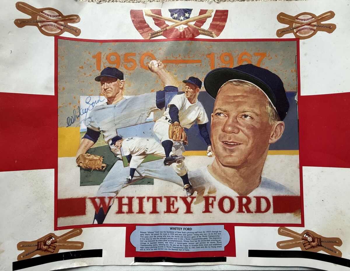 Whitey Ford (d. 2020) Autographed 16x20 Poster - New York Yankees - $59.99