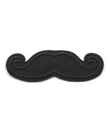 MUSTACHE IRON ON PATCH 2.5" Small Embroidered Applique Black Handlebar B... - $3.95