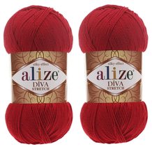 Alize Diva Stretch Yarn Hand Knitting Lot of 2 Skeins 200gr 875yds Elastic Micro - £7.35 GBP+