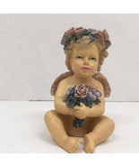 Cherub angel figurine shelve sitter flower crown victorian cottage chic ... - €17,15 EUR