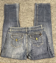 Simply Vera Vera Wang Pant Womens 10 Straight Leg Denim Blue Jean Pockets - £17.54 GBP