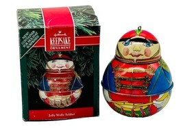 Hallmark Keepsake Jolly Wolly Soldier Ornament Christmas 1991 Pressed Tin - £14.41 GBP