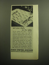 1958 Saks Fifth Avenue Mother-of-Pearl Place Mats Ad - Put your shells on - $18.49