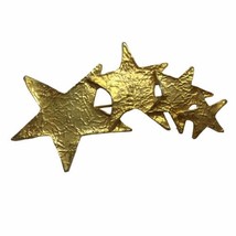 Vintage Pin Casual Corner Celestial Stars Brooch Textured Metal Retro - £14.24 GBP