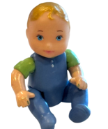 Fisher Price Loving Family Dollhouse Baby Boy Twin Blonde Doll Blue Sleeper - $13.08 CAD