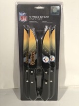 NFL Pittsburgh STEELERS 4 Pc. Steak Knife Set, Stainless Steele, New - £19.77 GBP
