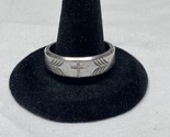 Stainless Steel Men&#39;s Wedding Band Ring Size 12 Cross Christian Religiou... - $24.75