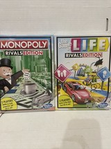 Monopoly + Life Rivals Edition 2 Player Game Brand NEW SEALED Lot Of 2 - $25.00