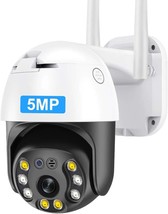 5MP PTZ WiFi Security Camera Outdoor 1920P HD Wireless Surveillance Came... - £45.35 GBP