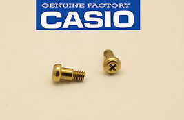 Casio GW-225A  GW-204K  bezel 2pcs Screws set gold tone position 1 H &amp; 5 H - £9.15 GBP