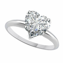 Anello di Fidanzamento 14K Placcato Oro Bianco Moissanite 2CT Cuore Solitario - $95.31