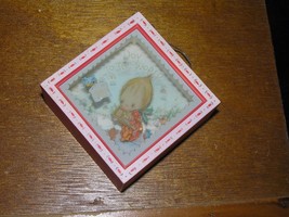 Vintage Hallmark 1980 Red with Pink Trim Shadow Box BETSEY CLARK Christmas Tree  - $8.59