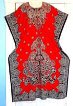 Women&#39;s Plus Caftan Batwing Empire Maternity Dress M to 3X Paisley Red B... - $27.72