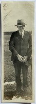 Vintage 1940s Man In Suit Skinny Photo Gentleman In Nice Hat Photograph - £5.49 GBP