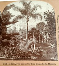 Casino Gardens Monte Carlo Monaco Keystone View Co Stereoview Photograph - $8.86
