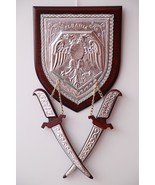 Eagle Albania Flag Wall Pendant Unique Handmade, Wood &amp; Stainless - $59.00