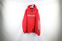 Vintage Reebok Mens 2XL Faded Spell Out Washington Capitals Hockey Hoodie Red - £44.60 GBP