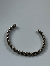 Vintage Twist Nonmagnetic Silver Cuff Bangle Bracelet - 2.25 inches in diameter - $18.49