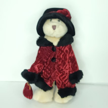 Russ Katarina Brown Bear Plush Victorian Dark Red Black Dress Stuffed An... - $21.77