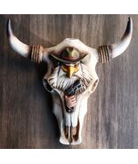 Rustic Western Eagle Cowboy With Gun Horned Ropes Cow Skull Wall Decor P... - €32,43 EUR