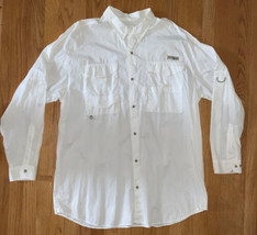 Men&#39;s Columbia PFG Size 2XT/2TL 2x Tall White Shirt Long SL Vented Back ... - £23.34 GBP