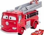 Mattel Disney and Pixar Cars Stunt &amp; Splash Red Fire Truck with Color-Ch... - $45.49
