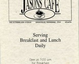 Jason&#39;s Cafe Menu Sutherland Ave Knoxville Tennessee 1990&#39;s Homemade Bis... - $17.82