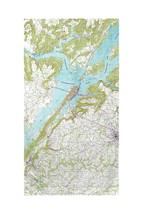 Betsy Drake Lake Guntersville, AL Nautical Map Beach Towel - £48.36 GBP