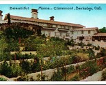 Beautiful Home Claremont Berkeley California CA UNP Unused WB Postcard E2 - £2.29 GBP