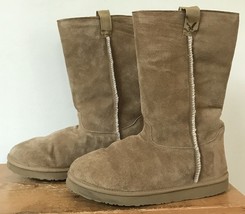 American Eagle Outfitters Brown Suede Leather AE Warm Fuzzy Boot 10 w Box - $39.59