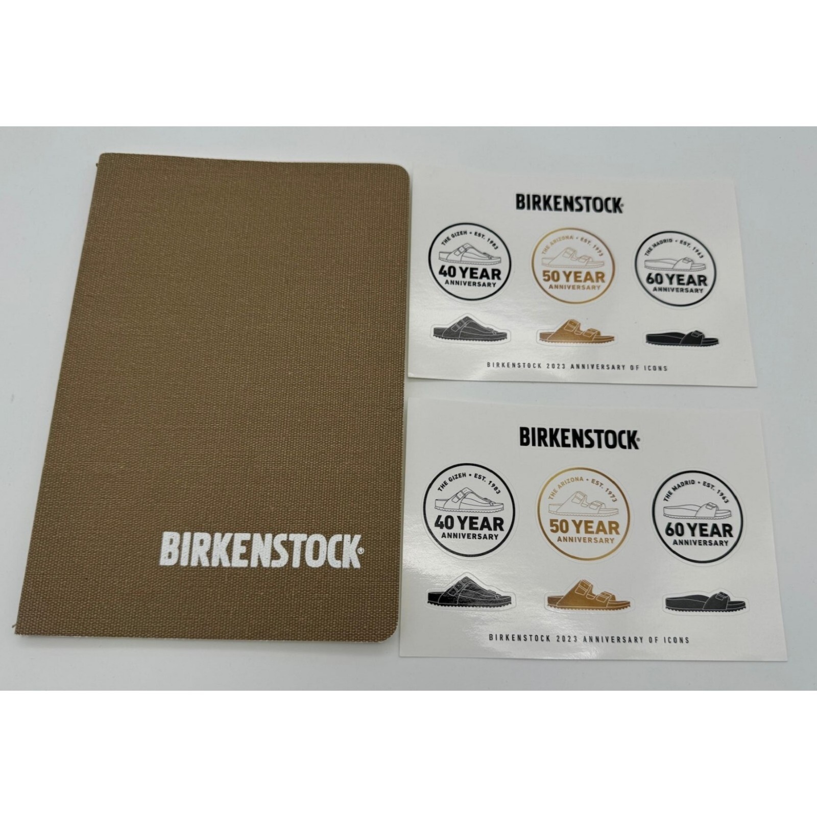 Birkenstock Lined Notepad Journal and 2 Sheets of Anniversary Stickers New! - $12.73