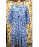 Pure Cotton Long Dress Indian Block Print Colourful Summer Earthy Elegant Comfy  - $54.99