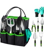 Heavy Duty Garden Tools 9 Pieces Set - Rust Proof, Ergonomic Gardening T... - $52.98