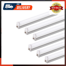(6 Pack) LED T5 Integrated Single Fixture 4FT 2200lm 6500K Super Bright White - £59.69 GBP