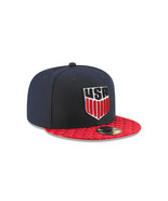 New USA US Soccer New Era 59Fifty Checked Navy Red Fitted Size 7 Hat Cap - £19.16 GBP