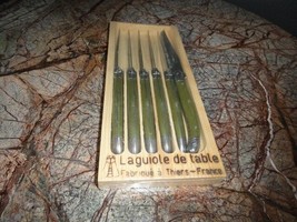 Laguiole de table stainless steel steak knives with Olive handles NIB - $95.00