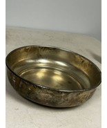 Vintage Silver-Plated Round Serving Dish / Bowl MCM w/Patina - $19.75