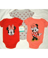 Disney Baby Girls Set of 3 Bodysuits Minnie Mouse Size 6/9 Month - $208.88 MXN