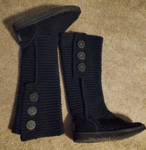 EUC Womens UGG Boots, Black, size 7, knee high crochet. Excellent Condition - £31.29 GBP