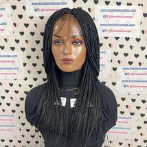 Small Box Braids Lace Closure Handmade Braided Wig For Black Women 20 In... - $154.28