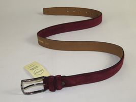 Mens Burgundy Genuine Suede Soft Leather Belt PIERO ROSSI Turkey # Burgundy-C image 6