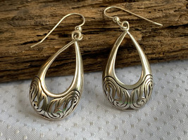 Sterling Silver Teardrop Earrings 6.66g Fine Jewelry Drop / Dangle Hook ... - £23.35 GBP