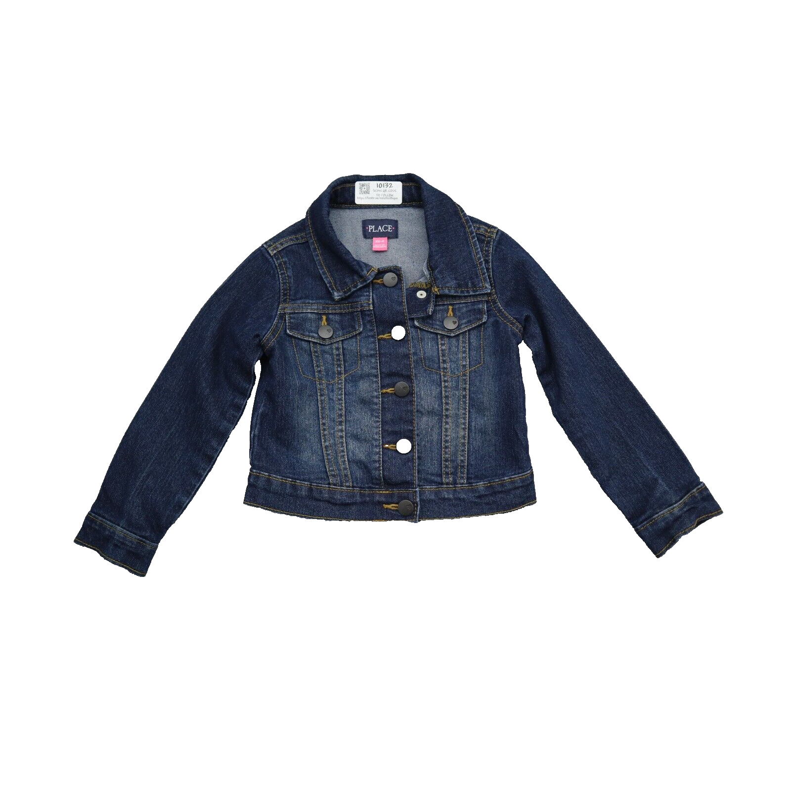 The Childrens Place Jacket Toddler XS 4 Blue Lightweight Casual Jean Dar... - £16.99 GBP