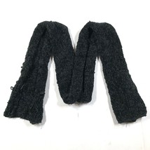 Vintage Daniele Meucci Scarf Black Acrylic Knit Curled Chenille Soft 70s 51x9&quot; - £3.98 GBP