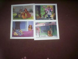 SET OF {4} WALT DISNEY FINE ART LITHOGRAPHS {LADY AND THE TRAMP} - $13.86