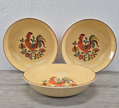 Vtg Taylor, Smith &amp; Taylor Reveille Red Trim Rooster Coupe Soup Bowl - 3... - £12.03 GBP