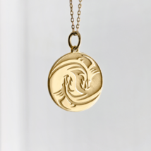 14K 9K Dainty Solid gold Dragon Pendant Coin Charm necklace, Gift for women - £180.21 GBP+
