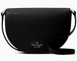 Kate Spade Luna Crescent Crossbody Bag Black Leather Purse K8146 NWT $329 FS - £93.84 GBP